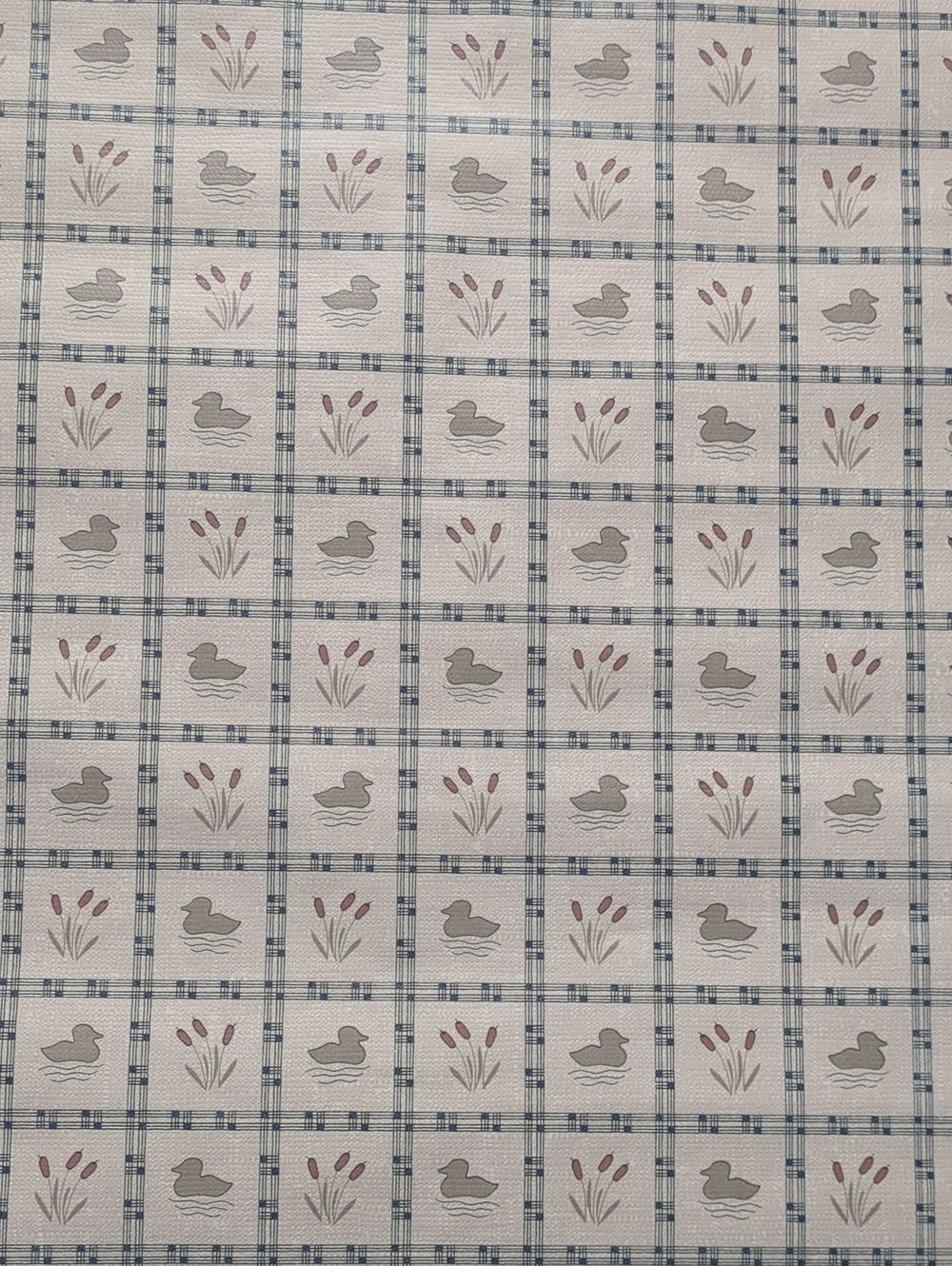 Vintage Duck & Cattail Wallpaper Remnant 21" x 58" Craft DIY Dollhouse Nursery